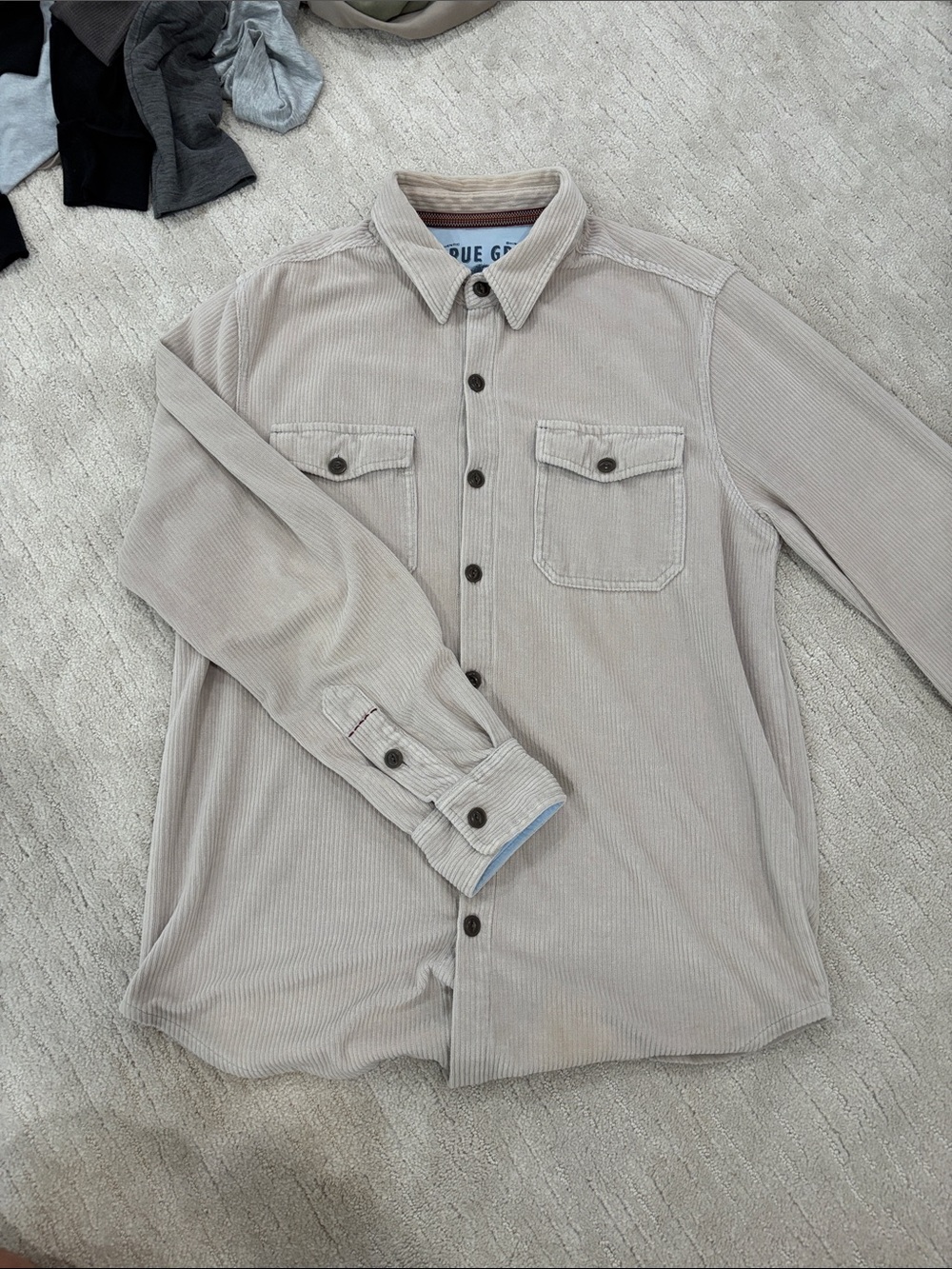 True Grit Light Beige Corduroy Workshirt